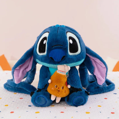 27CM Lilo and Stitch Backpack Cartoon Disney Plush Toy Anime Stuffed Kawaii Soft Stich Doll Plushie Kids Bag Birthday Xmas Gifts