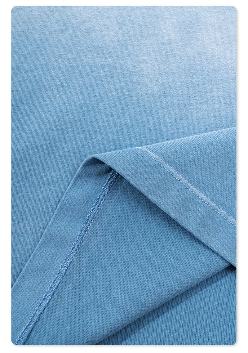 ZODF Summer High Street Printing T-Shirts For Men Unisex Retro Washed 250gsm Ripped Cotton T Shirt Brand Tops HY0858