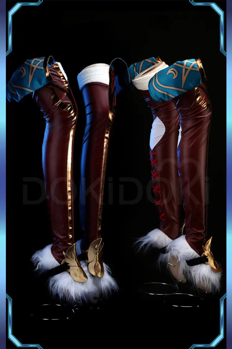 IN STOCK Auroraa Kaynn Cosplay Costume Game Cosplay DokiDoki-R Women Auroraa Witch Costume Mace Hat Ears Props