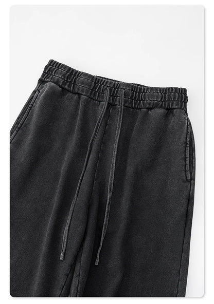 ZODF Retro Men Washed 380gsm 100% Cotton Sweatpant Unisex Loose Sport Solid Joggers Pants For Spring Autumn  HY0901