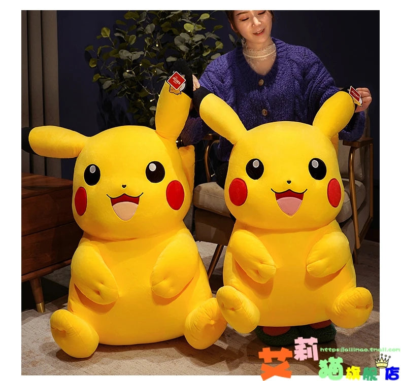 55/62/80CM Big Size Pokémon Pikachu Plushies Cartoon Anime Peluche Kawaii Ornament Stuffed Comfortable Soft Doll Children Gift