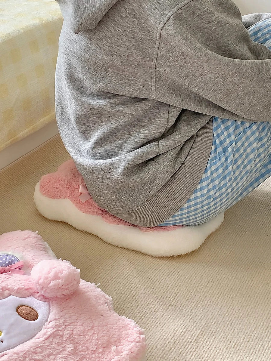 Sanrio Thickened Back Cushion Pink My Melody Throw Pillow Sofa Bed Home Decor Sweet Seat Cushion Floor Gifts Girl