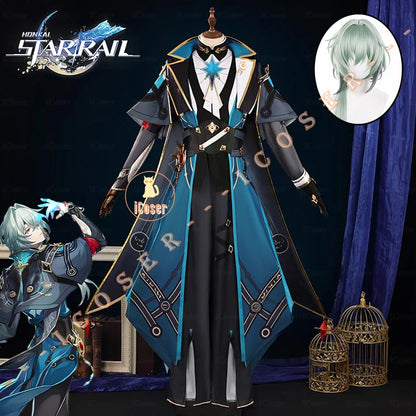 Honkai Star Rail Anaxa Cosplay Costume Wig Uniform Earrings Anaxagoras Grove of Epiphany Amphoreus Halloween Party for Women Men