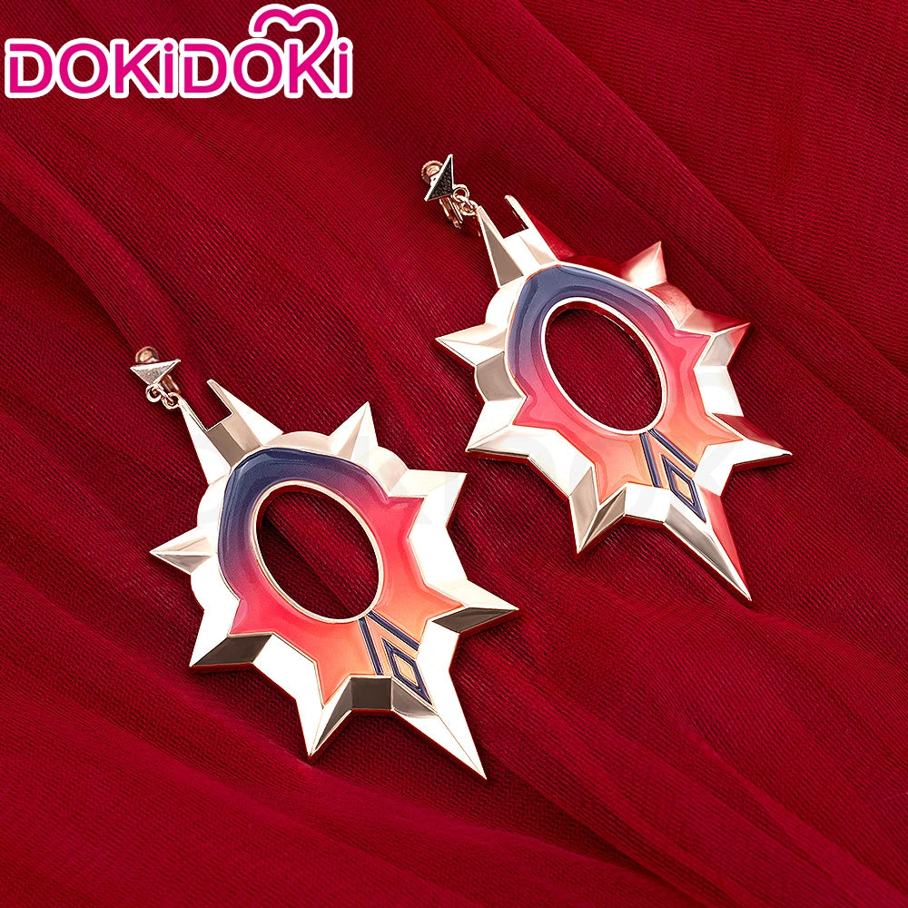 Mavuika Genshin Impact Dokidoki Pyro Archon Women Long 110cm Luminous Wig with Glasses and Ear Clips Natlan Cosplay