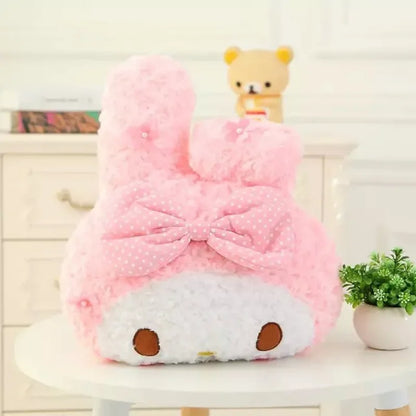 Aoger Kawaii Hello Kitty Rose Velvet Plush Melody Pillow Plushie Toy Soft Pillow Decorative Doll Bedding Kids Birthday Gift