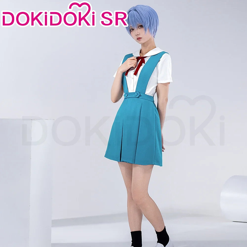 IN STOCK Reii / Asukaa Cosplay Costume DokiDoki-SR Anime Cosplay Women Asukaa Costume Socks Rei School Uniform Halloween Costume