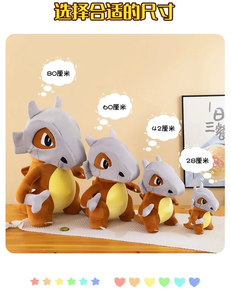 80cm Super Big Size Pokemon Cubone Anime Plush Stuffed Doll Plush Animal Comfortable Soft Doll Children Birthday Gift Anime Toy