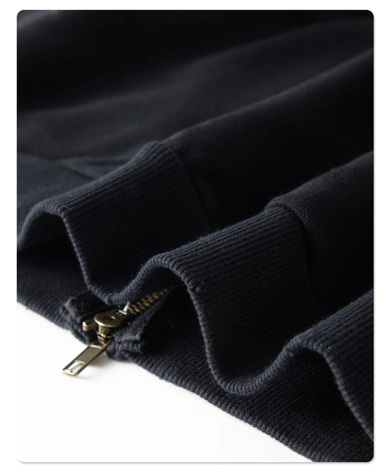 ZODF Retro Winter Men Spray-Dyed Zipper Hoodies Unisex Loose 360gsm Zipper Fleece Hooded Sweatshirt Pullovers Coats HY0719