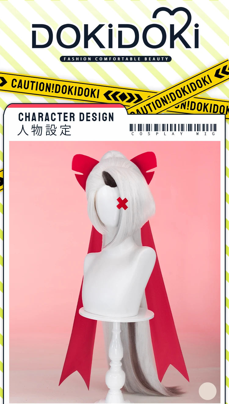 IN STOCK Vaggie Cherry Boom Lillth Morningstar Wig Anime DokiDoki 100cm Long Hair Lillth Cosplay Pre Crimped Wig Free Cap