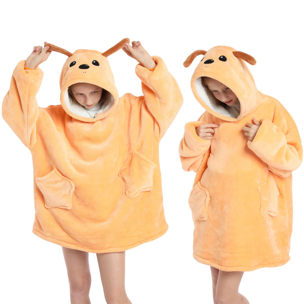 Funny Cartoon Children's Pajamas Girls Winter Clothes Plush Dinosaur Cat Bear Unicorn Pink Blue Toddler Boy Pijama Kids Clothing