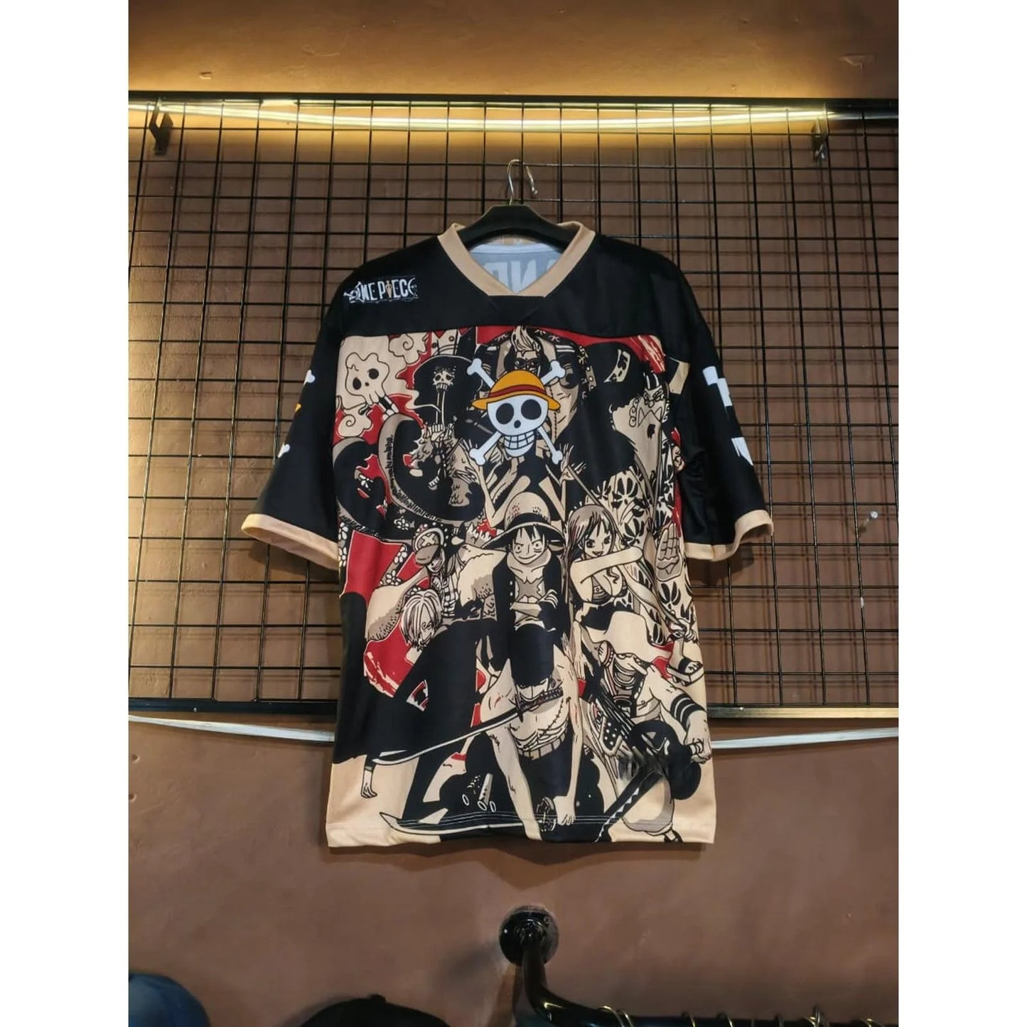 2526 New Bandai Anime One Piece Luffy Summer Jersey T-shirt Oversized 3D Adult and Children's Multifunctional Top Christmas