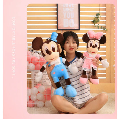 Disney 110cm Kawaii Mickey & Minnie Plush Pillow Set - Wedding Dress Stuffed Animals Soft Hugging Toy for Girls Gift Room Decor
