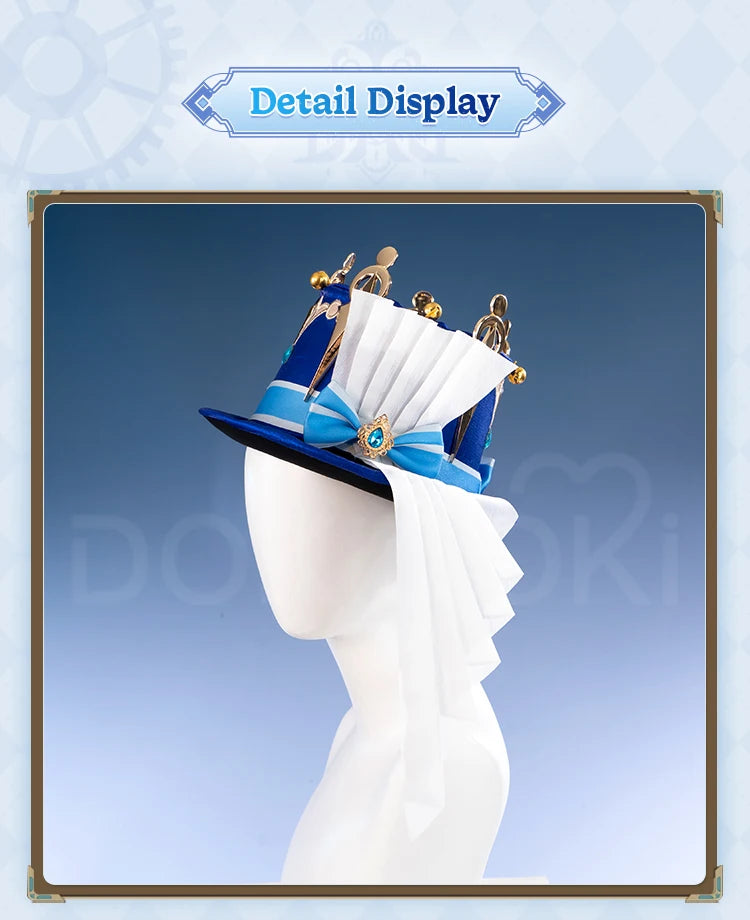 IN STOCK Focalors Furina Hat Game Genshin Impact Cosplay DokiDoki Fontaine Furina Hydro Women Blue Hat Metal Accessories Cosplay