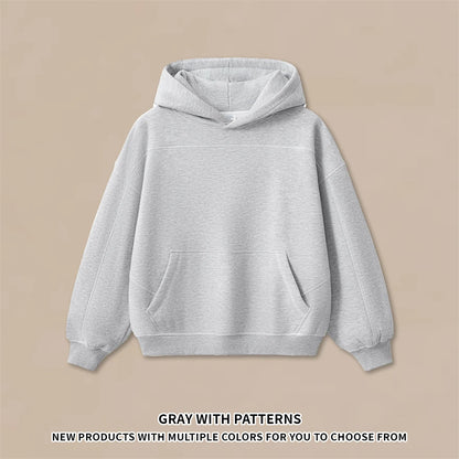 ZODF Trendy Men 350gsm Fleece Loose Boxy Fit Hooded Hoodie Unisex Hip Hop Solid Warm Pullovers Coat For Winter HY0032