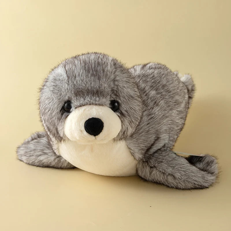 Cute Realistic Marine Seal Plush Doll White Grey Stuffed Seal Soft Toy Kawaii Sea Animal Plushies Birthday Xmas Present