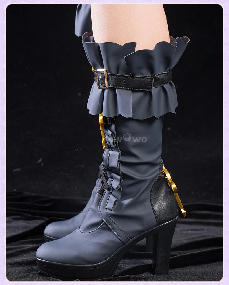 UWOWO Herta Shoes Boots Game Honkai Star Rail The Herta Witch Cosplay Shoes Boots with Accessory lloween Shoes