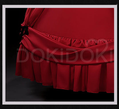Scarlet El Vandimion Cosplay Costume Anime May I Ask for One Final Thing? Cosplay DokiDoki-R Women Red Lolita Dress Christmas