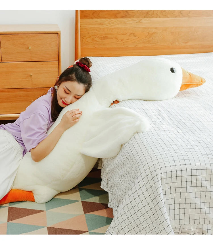 190cm Cute Big White Goose Pillow Decoration Stuffed Toy Big Goose Doll Sleeping In Bed Christmas Gift Girl Plush Stuffed Toys