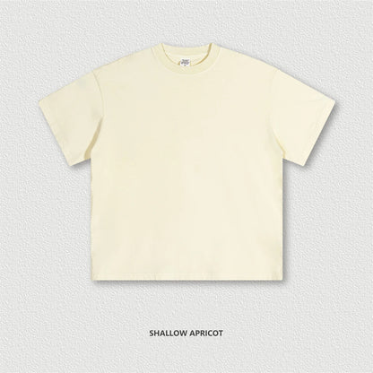 ZODF 2024 Summer Men 200gsm Washed Cotton Solid T Shirts Loose Unisex Male Casual Basic Comfortable T-Shirt Brand Tees HY0254