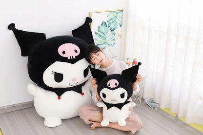 Big Size Sanrio Kuromi Stuffed Doll Melody Cinnamoroll Plush Toy Kawaii Anime Bedside Cushion Room Decoration Xmas Gift For Girl