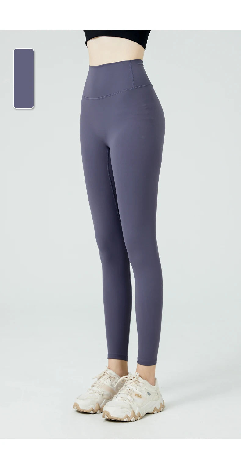 Naked Feel Yoga Leggings with Buttock Lifting and Hidden Waist Pockets – Women’s Gym Fitness Sportswear Tight