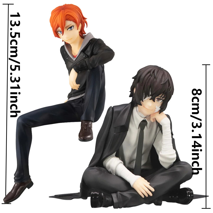 8cm Bungo Stray Dogs Anime Figure Noodle Stopper Dazai Osamu Action Figure Nakahara Chuya Figurine Collection Model Doll Toys