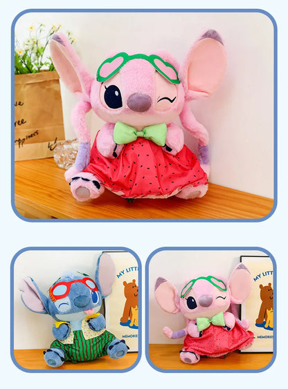 Disney 60cm Summer Watermelon Stitch Kawaii Plush Toy Cartoon Cute Soft Pillow Home Decoration Doll Children's Christmas Gifts