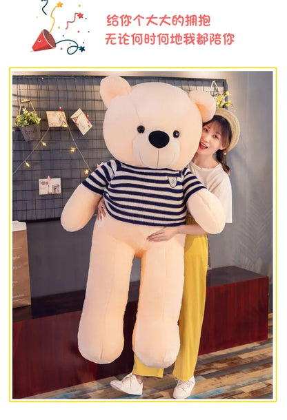 160Cm Big sweater bow tie Plush Toy Teddy Bear Giant Stuffed Animals Birthday Anniversary Gift Soft Sleeping Pillow Grilfriend