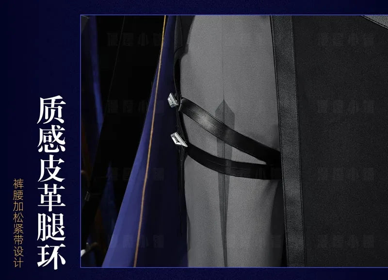 Genshin Impact Kyryll Chudomirovich Flins Cosplay Costume Wig Uniform Cloak Outfit Halloween Party for Women Men Props Carnival