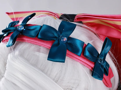 Wuthering Waves Carlotta Cosplay Costume Wig Dress Carlotta Montelli Rinascita Earrings Halloween Party for Women Girls Carnival