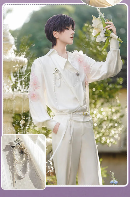 IN STOCK Rafayel Flowering Splendor Cosplay Costume Game Love and Deepspace DokiDoki-SR Men Spring Costume Qiyu Rafayel Flowers