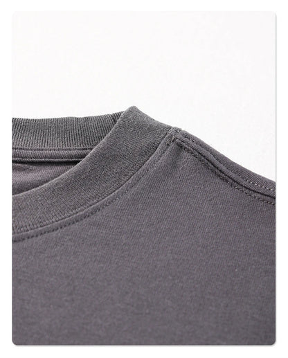 ZODF New Summer Men 275gsm Cotton T Shirts Unisex Women High Street Oversized FG Noshrink Solid T-Shirt Streetwears HY0152