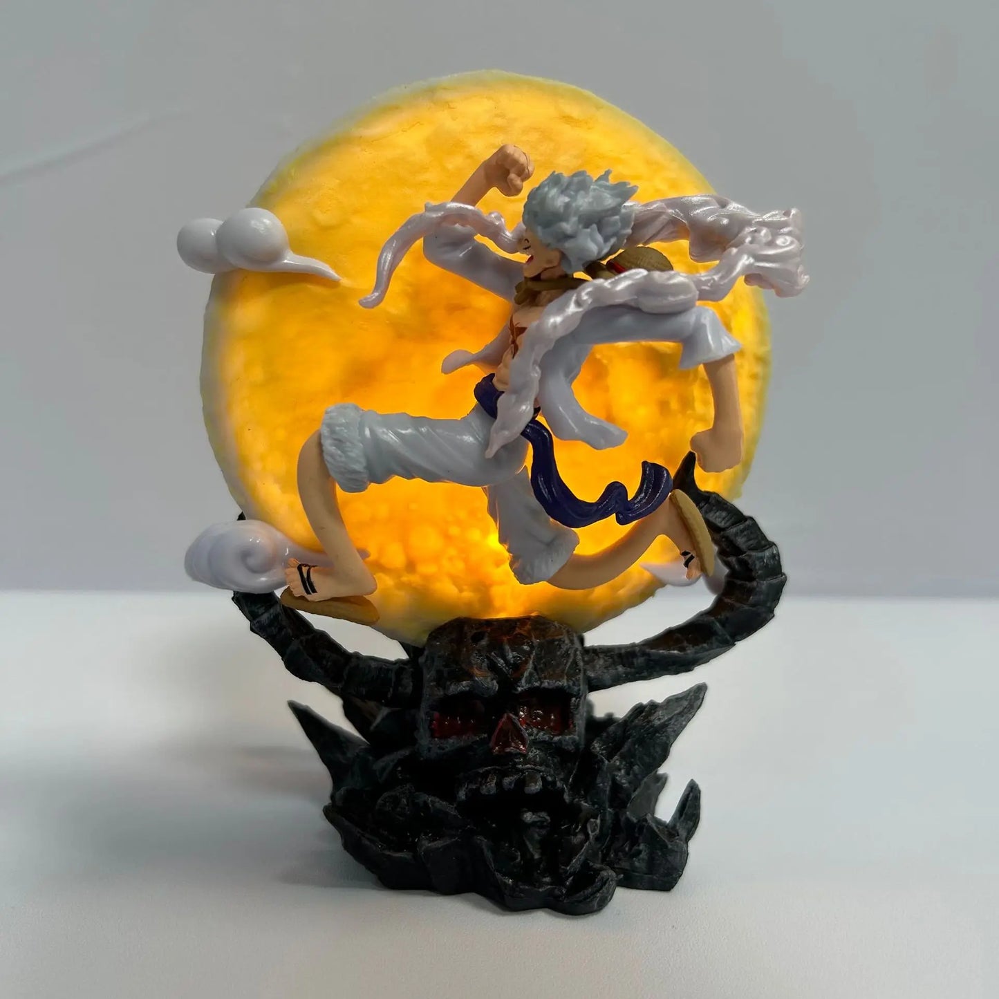 14cm One Piece Anime Figure Moon Fairy Nika Monkey D Luffy Gear 5 With Moon Light Action Figure Statue Model Collection Toys