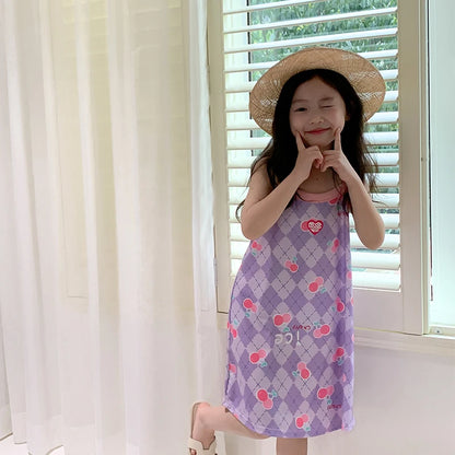 Summer Girl Nightgowns Children Pajama Dresses Pajamas For Girls Toddler Night Dress Kids Pijama 2 to 4 6 8 10 11 12 13 14 Years