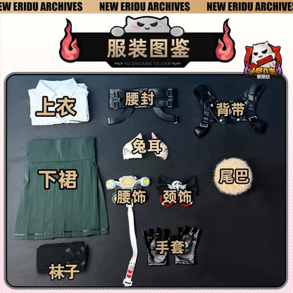 Zenless Zone Zero Alice Thymefield Cosplay Costume Skirt Uniform Headwear Ears Tail Spook Shack Halloween Party for Women Girls