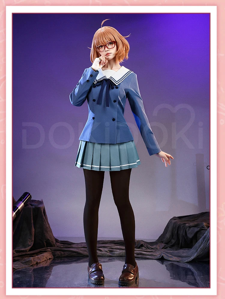 IN STOCK Kuriyama Mirai Cosplay Costume Anime Kyoukai no Kanata DokiDoki-SR Women Cute Uniform Dress Mirai Cosplay