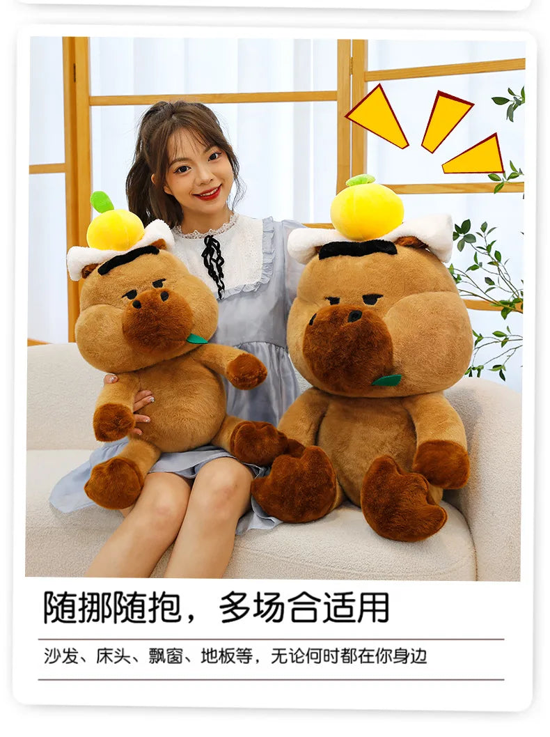 Capybara Plush Toy Stuffed Animal for Kids Birthday Christmas Gift Soft Cuddly Doll Comforter Wholesale Cute Capybara Pillow