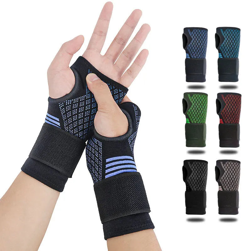 1pc Palm Guard Strap Adjustable Wrist Protector Knitted Nylon Breathable Palm Protection Gloves Fitness Sports Protective Gear
