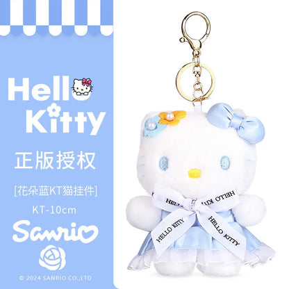 Genuine Sanrio Hello Kitty Cute Stuffed Keychain Car School bag Pendant Kids Plush Toy Keyring Plushier Strap Doll Birthday Gift