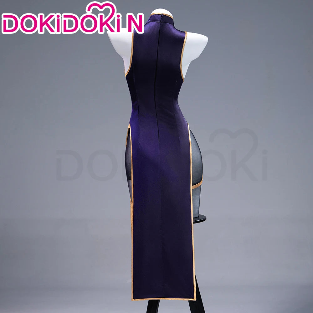 Mikuu Cosplay Costume【S-2XL】DokiDoki-N Mikku Cosplay Cheongsam Women Sexy Purple Dress Halloween Little Zombie Plus Size