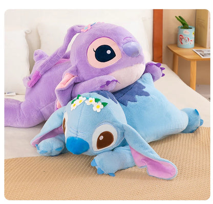 Disney Lilo and Stitch Plush Toys Prone Cute 55/80cm Anime Stich Doll Stuffed Plushie Angel Pillow Soft Gift for Children Kawaii