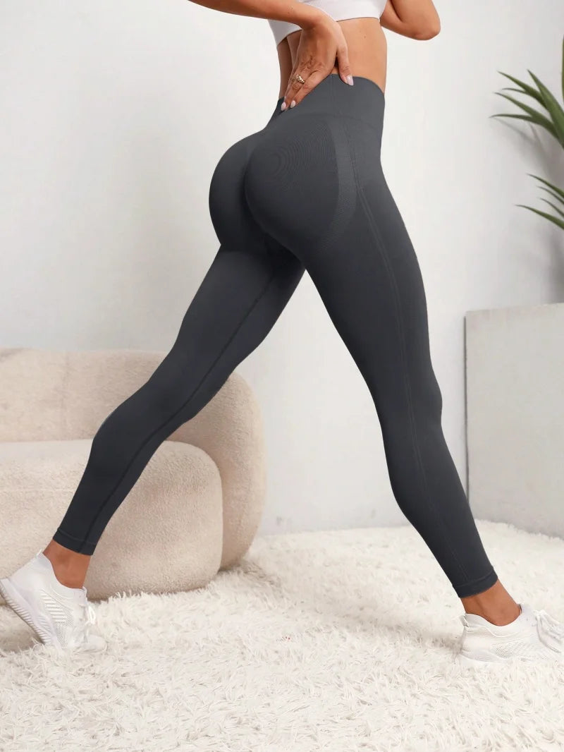 High Waist Yoga Pants for Women – Tummy Control Stretchy Soft Leggings Workout Running and Gym Sports - Dark gray