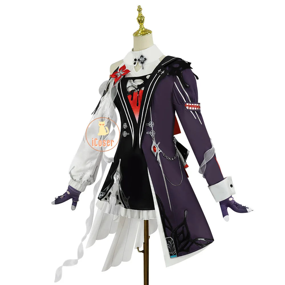 Honkai Star Rail Evernight March 7th Cosplay Costume Dress Earrings Mysterious Foreign Guest Halloween Party for Women Carnival