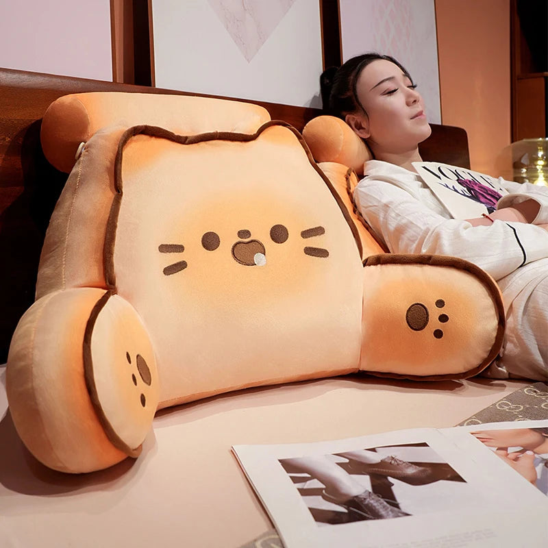 Comfortable Thickened Lumbar Support Cushion With Headrest Cartoon Cookie Anime Back Cushion Chair Bed Office Bedroom Girl