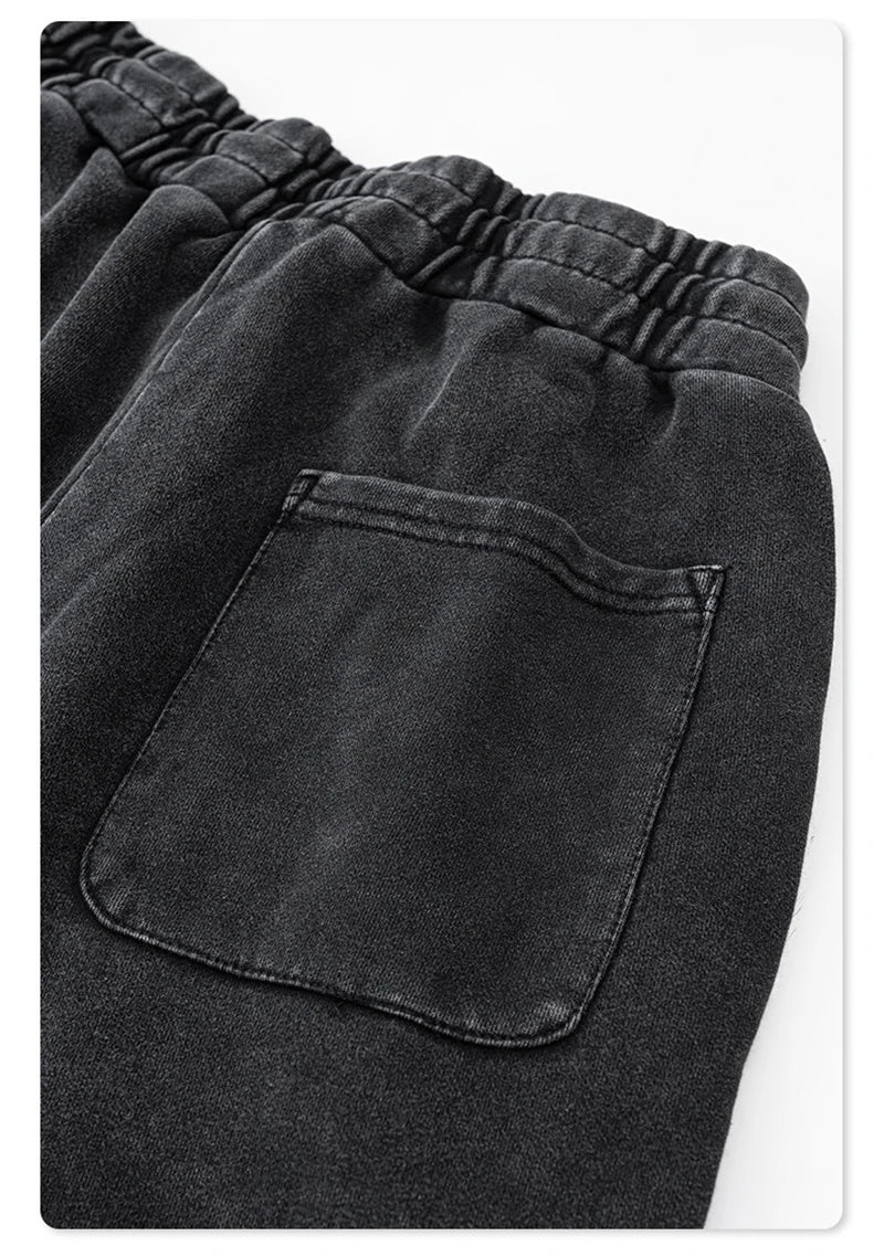 ZODF New Autumn Winter Men Washed 400gsm Sweatpant Unisex Loose Heavyweigh Cotton Sport Joggers Pants Streetwears HY0893