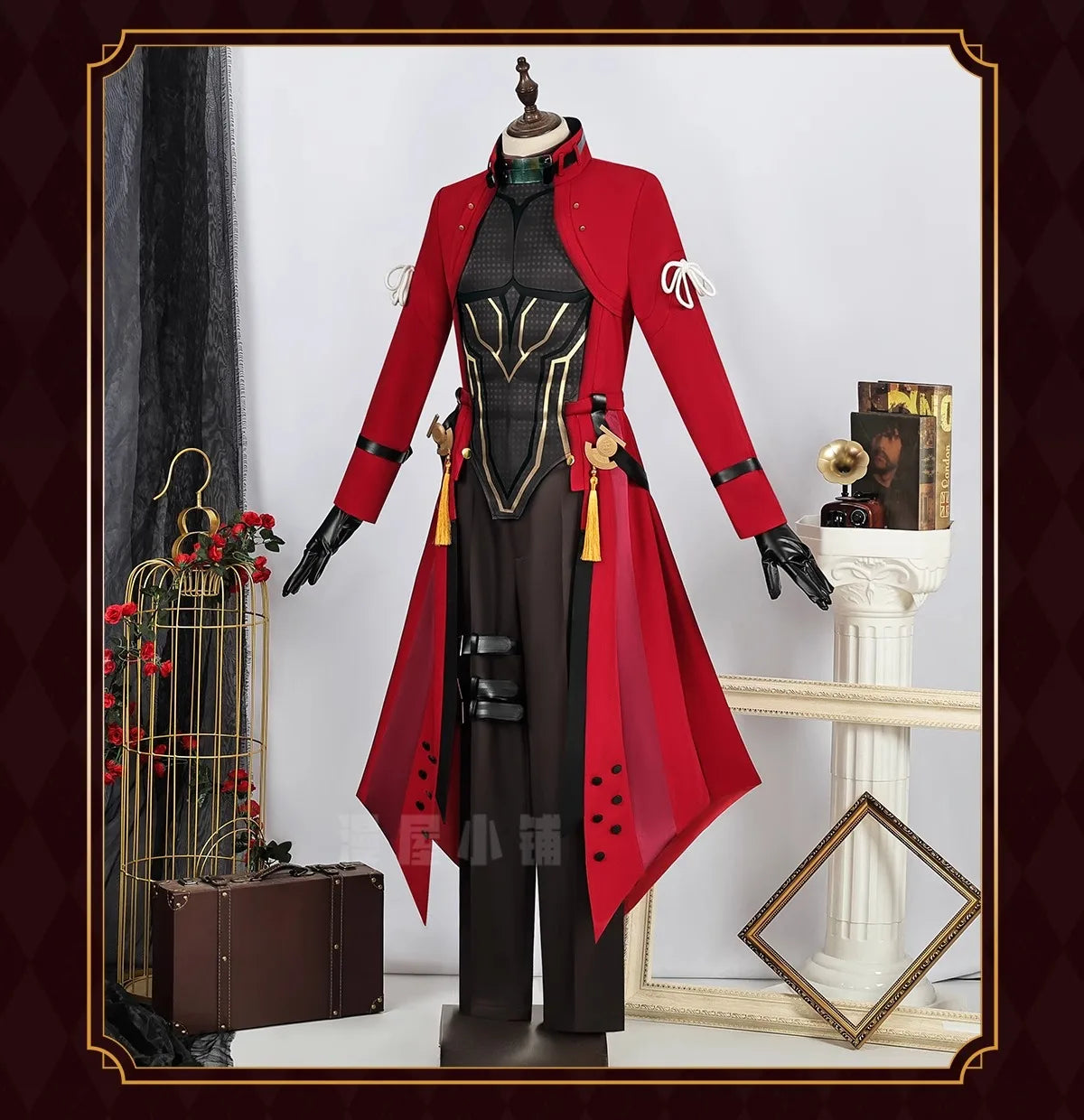 iCoser Honkai Star Rail Fate Archer Cosplay Costume Wig Uniform Red Coat Gloves Halloween Party for Women Girls Carnival Props