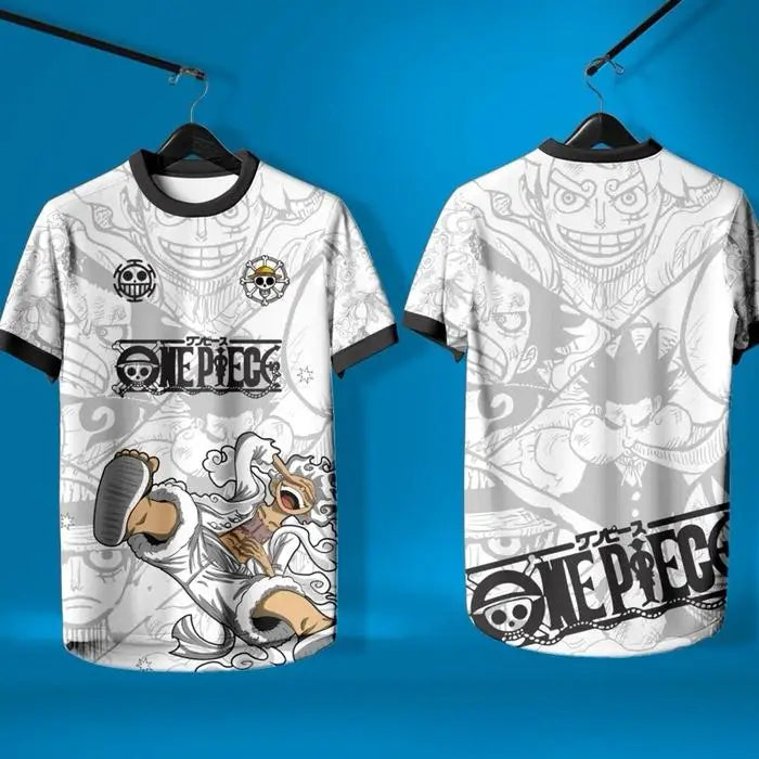One Piece Anime Y2k Korean Style Kpop Baseball Hockey Unisex Tops Tees Fashion Vintage Retro Series Anime Full Printing T-shirt