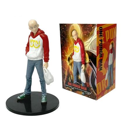 16cm One Punch Man Anime Figure Hoodie Saitama Action Figure Devil Transforms Man Genos Figurine PVC Collection Model Doll Toys