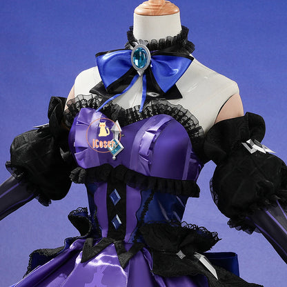 Genshin Impact Wonderland Manekina Cosplay Costume Candlelit Revelry Dress Hat Halloween Party for Women Girls Role Play Outfit