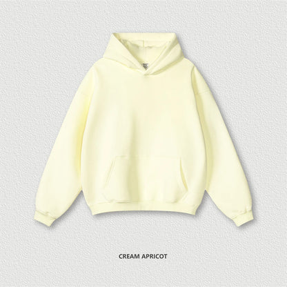 ZODF New 2024 Autumn Winter Men 345gsm Fleece Hoodies Unisex Women Relax Fit Warm Solid Hooded Pullovers Sweatshirts HY0863